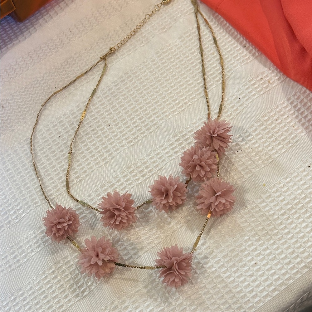 Elegant Pink Floral Necklace